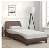Image de Cadre de Lit avec Tï¿½te de Lit, Lit Rembourrï¿½ avec Sommier ï¿½ Lattes, Lit Simple avec Pied, Lit Adulte de Chambre, 373120