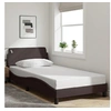 Image de Cadre de Lit avec Tête de Lit, Lit Rembourré avec Sommier à Lattes, Lit Simple avec Pied Chambre, Marron Foncé 373128