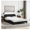 Image de Cadre de lit sans matelas noir 120x200 cm tissu