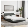 Image de Cadre de lit sans matelas gris foncé 140x190 cm tissu