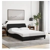Image de Cadre de lit sans matelas noir 140x190 cm tissu