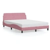 Image de Bedframe met hoofdeinde zonder matras 140x190 cm fluweel roze373177