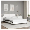 Image de Bedframe met hoofdbord kunstleer wit en zwart 140x190 cm373184
