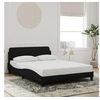 Image de Cadre de Lit avec Tête de Lit, Lit Rembourré avec Sommier à Lattes, Lit Double avec Pied Chambre à Coucher, Noir 373194