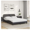 Image de Cadre de Lit avec Tête de Lit, Lit Rembourré avec Sommier à Lattes, Lit Double avec Pied Chambre à Coucher, Gris 373201