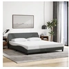 Image de Cadre de lit sans matelas gris foncé 160x200 cm tissu