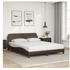 Image de Cadre de Lit avec Tête de Lit, Lit Rembourré avec Sommier à Lattes, Lit Double avec Pied Chambre à Coucher, Marron 373220
