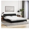 Image de Cadre de lit sans matelas noir 180x200 cm tissu