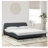 Image de Cadre de lit sans matelas gris foncé 180x200 cm velours