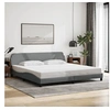 Image de Bedframe zonder matras stof lichtgrijs 200x200 cm373245