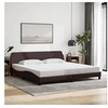 Image de Bedframe zonder matras stof donkerbruin 200x200 cm373248