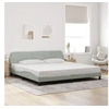 Image de Cadre de lit sans matelas gris clair 200x200 cm velours