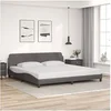 Image de Bedframe met hoofdbord kunstleer grijs 200x200 cm373261