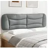 Image de Coussin de tête de lit gris clair 180 cm tissu
