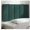 Image de Coussin de Tête de Lit, Oreiller de Tête de Lit avec Bandes Auto-agrippantes, Coussin Rembourré Chambre à Coucher, Vert Foncé 80 cm Velours