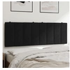 Image de Coussin de tête de lit noir 120 cm velours