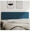 Image de Coussin de tête de lit bleu 200 cm velours