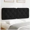 Image de Coussin de tête de lit noir 140 cm velours