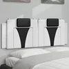 Image de Hoofdbordkussen 120 cm kunstleer wit en zwart374787