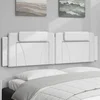 Image de Coussin de tête de lit blanc 180 cm similicuir