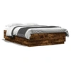 Image de Bedframe met LED-verlichting gerookt eikenkleurig 150x200 cm3209608