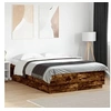 Image de Cadre de Lit avec Lumières LED, Lit Double avec Sommier à Lattes, Lit Adulte de Chambre, Moderne, Chêne Fumé 140x200 3209615
