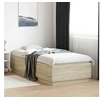 Image de Cadre de Lit avec Lumières LED, Lit Double avec Sommier à Lattes, Lit Adulte de Chambre, Moderne, Chêne Sonoma 3209627