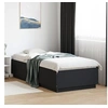 Image de Cadre de Lit avec Lumières LED, Lit Simple avec Sommier à Lattes, Lit Adulte de Chambre, Moderne, Noir 90x200 cm Bois 3209633