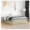 Image de Cadre de Lit avec Lumières LED, Lit Double avec Sommier à Lattes, Lit Adulte de Chambre, Moderne, Chêne Sonoma 3209655