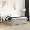 Image de Bedframe bewerkt hout grijs sonoma eikenkleurig 120x190 cm3209749