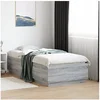 Image de Bedframe bewerkt hout grijs sonoma eikenkleurig 90x190 cm3209756