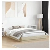 Image de Cadre de Lit avec Lumières LED, Sommier à Lattes, Lit Double, Lit Adulte de Chambre à Coucher Intérieur, Moderne, 3209788