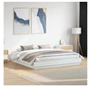 Image de Cadre de Lit, Sommier à Lattes, Lit Double, Lit Adulte de Chambre à Coucher Intérieur, Moderne, Blanc 200x200 cm Bois 3209828