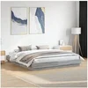 Image de Cadre de Lit, Sommier à Lattes, Lit Double, Lit Adulte de Chambre à Coucher Intérieur, Moderne, Sonoma Gris 180x200 3209840