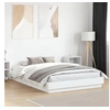 Image de Cadre de Lit, Sommier à Lattes, Lit Double, Lit Adulte de Chambre à Coucher Intérieur, Moderne, Blanc 160x200 cm Bois 3209842