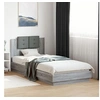 Image de Cadre de Lit avec Tête de Lit, Lit Simple avec Sommier à Lattes, Lit Adulte de Chambre, Moderne, Sonoma Gris 100x200 3209938