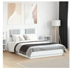 Image de Cadre de Lit avec Tête de Lit, Lit Double avec Sommier à Lattes, Lit Adulte de Chambre, Moderne, Blanc 135x190 cm 3209954