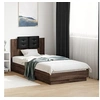 Image de Bedframe met hoofdeinde bewerkt hout bruineikenkleur 90x190 cm3209974
