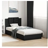 Image de Cadre de Lit avec Tête de Lit, Sommier à Lattes, Lit Simple, Lit Adulte de Chambre à Coucher Intérieur, Moderne, Noir 3209976