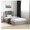 Image de Bedframe met hoofdbord bewerkt hout betongrijs 75x190 cm3209978