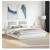 Image de Cadre de lit avec LED sans matelas blanc 200x200 cm