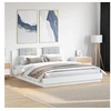 Image de Cadre de Lit avec Tête de Lit et Lumières LED, Sommier à Lattes, Lit Double, Lit Adulte de Chambre à Coucher 3209989