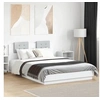Image de Cadre de Lit avec Tête de Lit et Lumières LED, Sommier à Lattes, Lit Double, Lit Adulte de Chambre à Coucher 3210017
