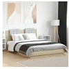 Image de Cadre de Lit avec Tête de Lit et Lumières LED, Sommier à Lattes, Lit Double, Lit Adulte de Chambre à Coucher 3210019