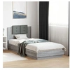 Image de Cadre de Lit avec Tête de Lit et Lumières LED, Sommier à Lattes, Lit Simple, Lit Adulte de Chambre à Coucher 3210029