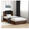 Image de Bedframe met hoofdbord en LED bruin eikenkleur 90x200 cm3210037