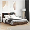 Image de Bedframe met hoofdeinde en LED bruin eikenkleur 135x190 cm3210051