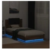 Image de Bedframe met hoofdbord en LED bruin eikenkleur 75x190 cm3210072