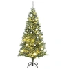 Image de Sapin de Noël Artificiel 300 LED&Boules&Neige Floquée, Arbre de Noël avec Lumières, Décoration de Fête Vacance Intérieur Extérieur, 210 cm