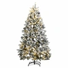 Image de Sapin de Noël Artificiel Articulé 300 LED et Boules, Arbre de Noël avec Support, Décoration de Fête avec Lumières Vacance, 180 cm